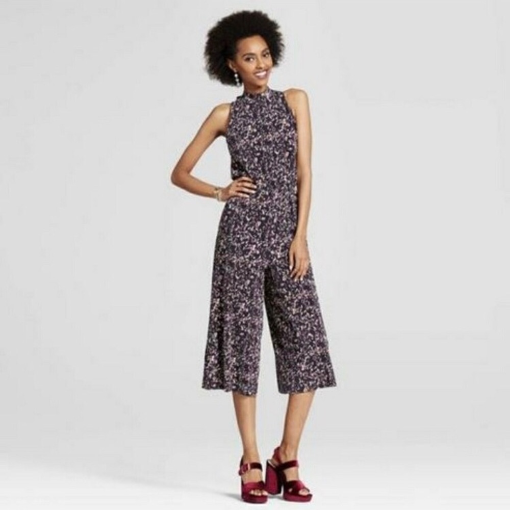 Floral Jumpsuit with Open Back